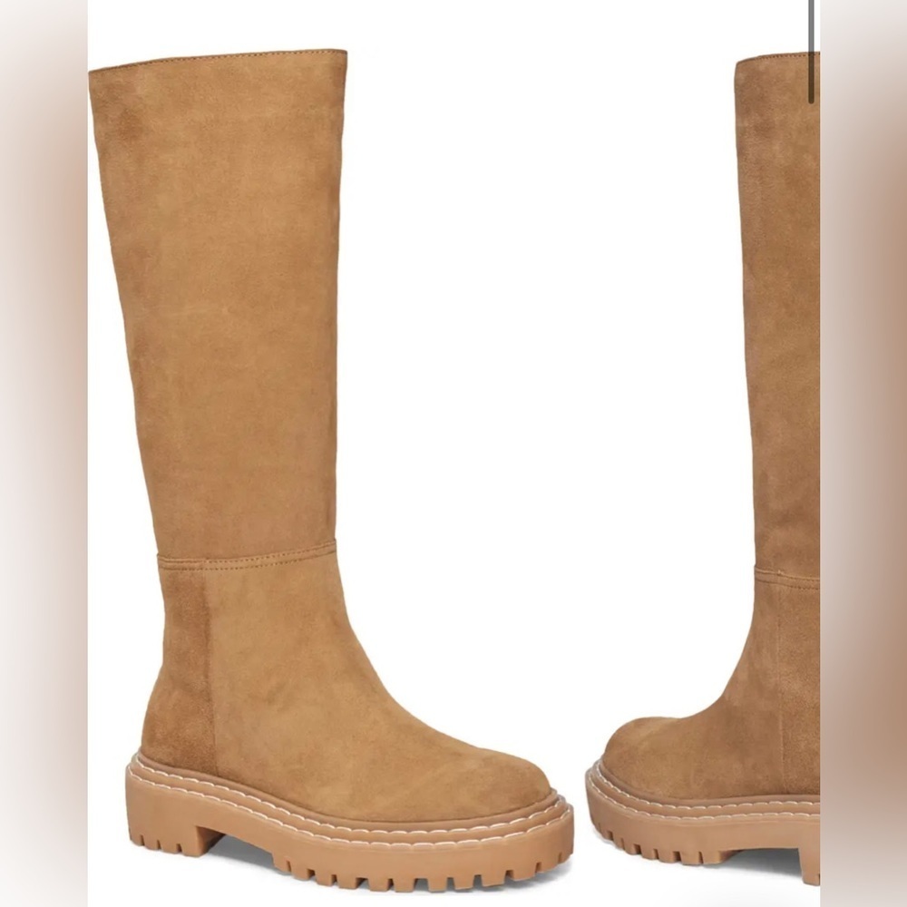Splendid Over-The-Knee Suede Boots in Tan